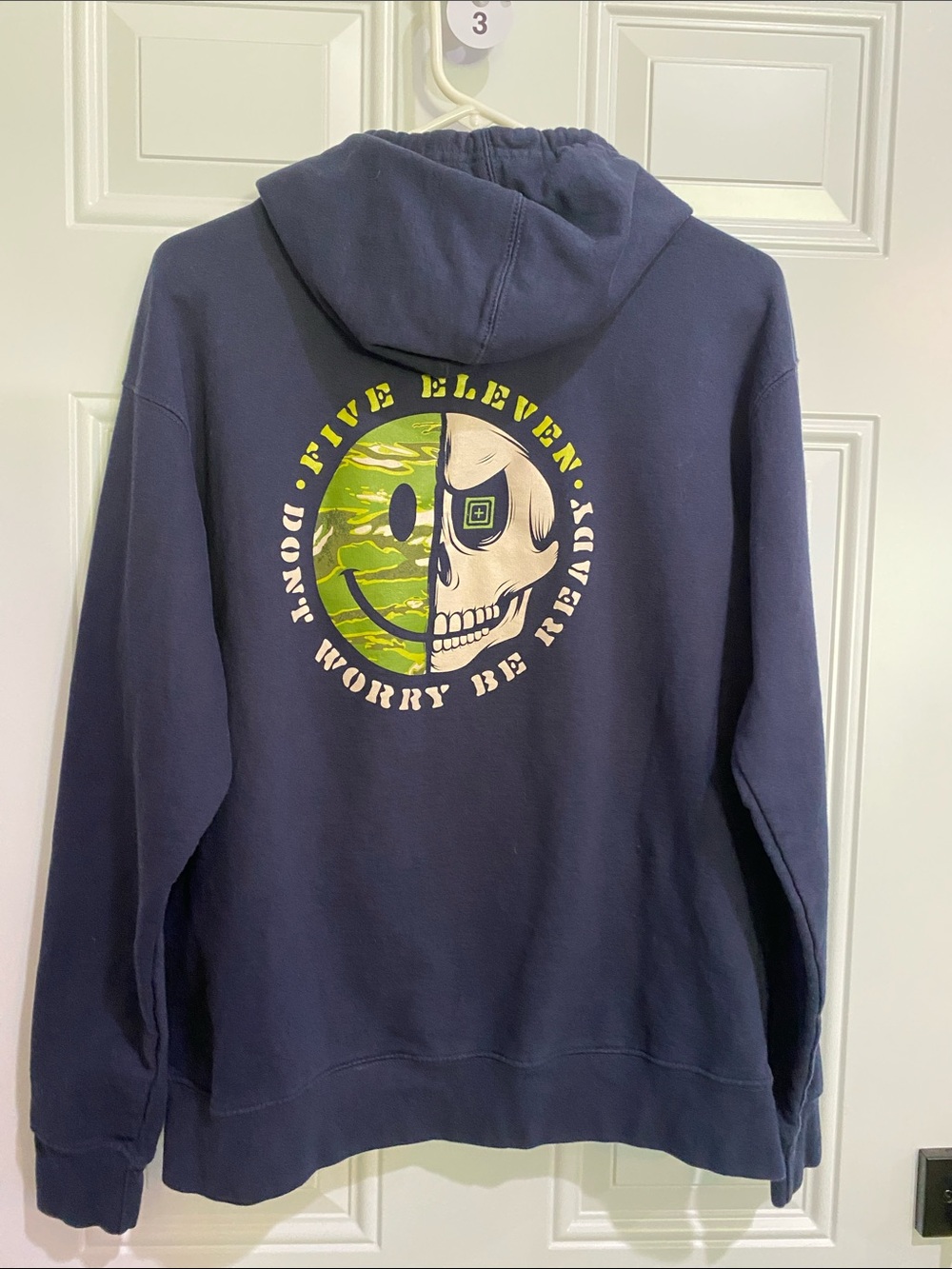 5.11 Tactical Navy Hoodie with Olive Logo - Picture 6 of 7